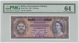 Belize 2 Dollars 1975 P-34b UNC - PMG 64 - Belice