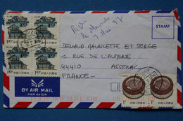 W9 CHINA  BELLE   LETTRE  1997 CHINE   POUR ASSENAC FRANCE + BLOC ET PAIRE DE T.P + AFFRANCH. INTERESSANT - Briefe U. Dokumente