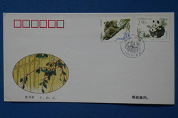 W9 CHINA  BELLE   LETTRE FDC  1995 CHINE  NON VOYAGEE + T P PANDA   + AFFRANCH. INTERESSANT - Covers & Documents