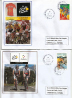 TOUR DE FRANCE 2016, ETAPE ANDORRE 12 JUILLET, 2 Enveloppes Spéciales Datée Du 12 Juillet (Equipe COFIDIS) - Cartas & Documentos