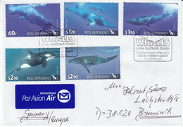 Ross Dependency 2010 Whales Of The Southern Ocean 5v Used On Cover Ca 1st Day(F8715) - Lettres & Documents