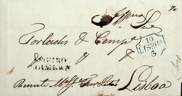 1845 Portugal Pré-Filatelia CBR-S 2 «SEGURO COIMBRA» Preto + LSB 19 «LISBOA» - ...-1853 Prephilately