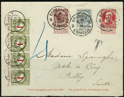 29 IV 1911 - Postwaardestuk Met 10c Brede Baard Aangevuld Met Zegels Nrs. 81, 82 En 83 (2x) Naar Zwitserland - STRAFPORT - Letter Covers