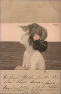 ! Schöne Künstlerkarte Ansichtskarte Raphael Kirchner, Jugendstil, Art Nouveau, Artist, Femme, Danzig, 1912 - Kirchner, Raphael