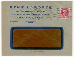 FRANCE - Env. En-tête "René LAPORTE - Automobiles - T.S.F. Carcassonne" Affr 1,50 Bersier Carcassonne 1942 - Cars