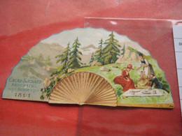 4 Cards Die Cut Chocolate Suisse Zwitserland Schweiz C1891 SUCHARD Calendar, Fan Shape, Dimensions 10,8 X 5,4 Cm - Altri & Non Classificati