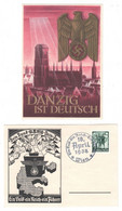 Drittes Reich , Ganzsache Mit Danzig Bild Und Sonderstempelkarte - Covers & Documents
