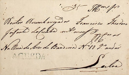 1836 Portugal Pré-Filatelia AGD 2 «AGUEDA» Azul - ...-1853 Prephilately