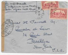 ALGERIE WW2 1940 French Alger TA 316 Censored Cover Algiers To USA Brooklyn New-York Censure Ouvert Autorité Militaire - Brieven En Documenten