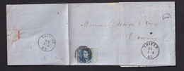 DDZ 841 - Lettre TP 11 BdF Médaillon Barres 115 THIELT 1863 Vers TOURNAY - Boite Rurale I De AERSEELE - Signée Verbeck - Landpost (Ruralpost)