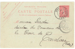 St RAPHAEL Var Entier Carte Postale 10c Semeuse Lignée Mill 409 Storch A1 Yv 129-CP1 Cavalaire Gassin Type FB84 Ob 1904 - Manual Postmarks