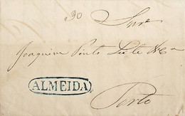 1841 Portugal Pré-Filatelia ALD 2 «ALMEIDA» Azul - ...-1853 Voorfilatelie