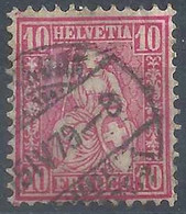 Sitzende Helvetia 38, 10 Rp.anilinrot  SOLOTHURN BRIEFPOST         1879 - Gebraucht