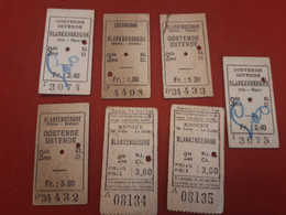 Vieux Tickets Tram Côte Belge / Oude Ticketen Belgische Kust Tram - Europa