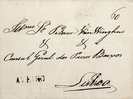 1824 Portugal Pré-Filatelia AVR 4 «AVEIRO» Sépia - ...-1853 Prephilately