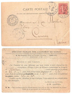 PARIS 25 Carte Commerciale Associ Avancement Sciences 10c Semeuse Lignée Yv 129 Dest Cucuron Vaucluse Amb Lyon  Ob 1906 - Brieven En Documenten