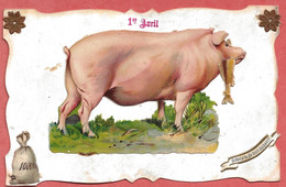 COCHON  ET  POISSON    1 IER  AVRIL  DECOUPILS - Maiali