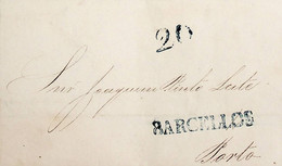 1843 Portugal Pré-Filatelia Barcelos BCL 1 «BARCELLOS» Azul - ...-1853 Prephilately