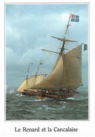Le Renard Et La Cancalaise Navire Corsaire De Saint Malo (carte Vierge) - Zeilboten