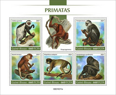 2021/07- GUINEA BISSAU -  PRIMATES                5V   MNH ** - Chimpanzees