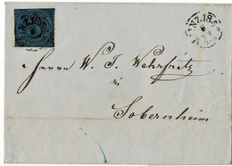 1852, Nr.8, Orts-Stp. " MAINZ " , Mi. 95.- + Stp., A5179 - Covers & Documents