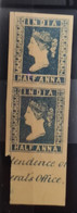 Half Anna Litho Stamp India 1854 Mint Pair - 1854 Compagnia Inglese Delle Indie