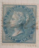 Half Anna Stamp India 1856 1864 No Wmk Watermark - 1854 Compagnie Des Indes