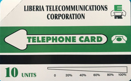 LIBERIA  -  Phonecard - Magnétique - Planisphere - 10 Units  (verte) - Liberia