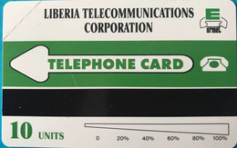 LIBERIA  -  Phonecard - Magnétique - Flag Libéria - 10 Units  (verte) - Liberia