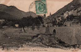 06 / ALPES MARITIMES / BREIL / VUE SUR LA ROYA / ND / CARTE TAXEE / TIMBRE ITALIEN - Breil-sur-Roya