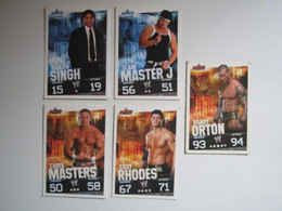 Lot 5 Cartes De Catch TOPPS SLAM ATTAX EVOLUTION Trading Card Game - Tarjetas