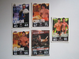 Lot 5 Cartes De Catch TOPPS SLAM ATTAX EVOLUTION Trading Card Game - Trading-Karten