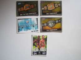 Lot 5 Cartes De Catch TOPPS SLAM ATTAX EVOLUTION Trading Card Game PAY PER VIEW CARD TITLE CARD - Trading Cards