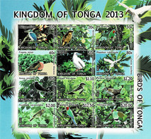 TONGA 2013 Mi 1897-1908 BIRDS MINT FULL SHEET ** - Tonga (1970-...)