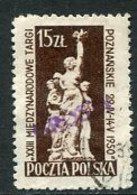 POLAND 1950 Currency Reform Handstamp On Poznan Fair, Used.  Michel 660 - Gebruikt