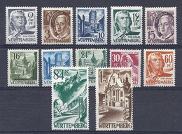 210039683  WURTTEMBRG.  YVERT  Nº  1/13 MH/MNH  (EXCEPT Nº 11)  (MH WITH AND WITHOUT GUM) - Wurtemberg