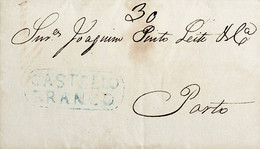 1835 Portugal Pré-Filatelia Castelo Branco CTB 3 «CASTº BRANCO» Azul - ...-1853 Prephilately