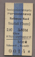 X03] BRD - Pappfahrkarte -- Rathenau Nord - Neustadt - Europa
