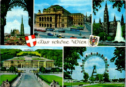12628 - Wien - Stephansdom , Oper , Rathaus , Schönbrunn , Riesenrad , Mehrbildkarte - Gelaufen 1981 - Stephansplatz