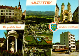12694 - Niederösterreich - Amstetten , Hauptplatz , Goldener Löwe , Hl. Nepomuk , Auto , Käfer - Nicht Gelaufen 1985 - Amstetten