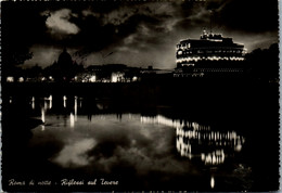 12828 - Italien - Rom , Roma Di Notte , Riflessi Sul Tevere - Gelaufen 1954 - Fiume Tevere