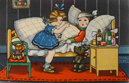 C.P.A. - Petite Fille Malade Soignée Par Sa Copine - Illust. Signée MARGRET BORISS - TBE - Boriss, Margret