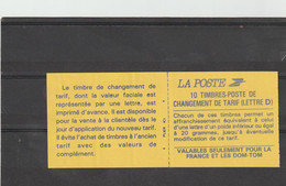 FRANCE : CARNET Type  "Marianne De BRIAT " - Lettre D -  Rouge N°2713 - Ohne Zuordnung