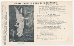 CPA - Carte Postale Lpour Condoléances - Mort De Jeune Fille, A Une Mère, Epitaphe Pour Un Enfant - Filosofie