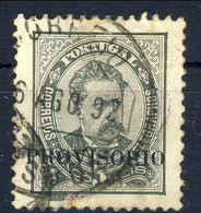 Portogallo 1892, Unif. N. 78 F. 5 Nero Grigio Con Sovrastampa Provisorio, Usato Cat € 12 - Used Stamps