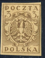 Poland 1919, 3f Bruno Su Paglia, Serie Ordinaria Per La Posnania, MLH - Neufs