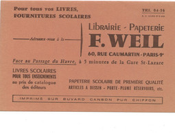 BUVARD Librairie F. WEIL Paris Buvard Canson Pur ChiffonTB Voir Les 2 Scans - Papeterie