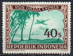 INDONESIE N° L40 ** MI 1948 Emission De Vienne Palmiers Et Avion - Nuovi