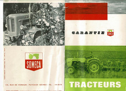 Pochette 2 Volets - Garantie Tracteurs Someca Avec Dépliant Liste Vérification Gratuites Lors Des 3 Premières Visites - Tractores