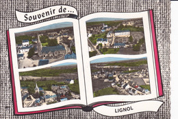 Lot 3 Cp - EN AVION AU DESSUS DE... LIGNOL - Souvenir De Lignol - L'Eglise St-Pierre - Vue Générale - Sonstige & Ohne Zuordnung